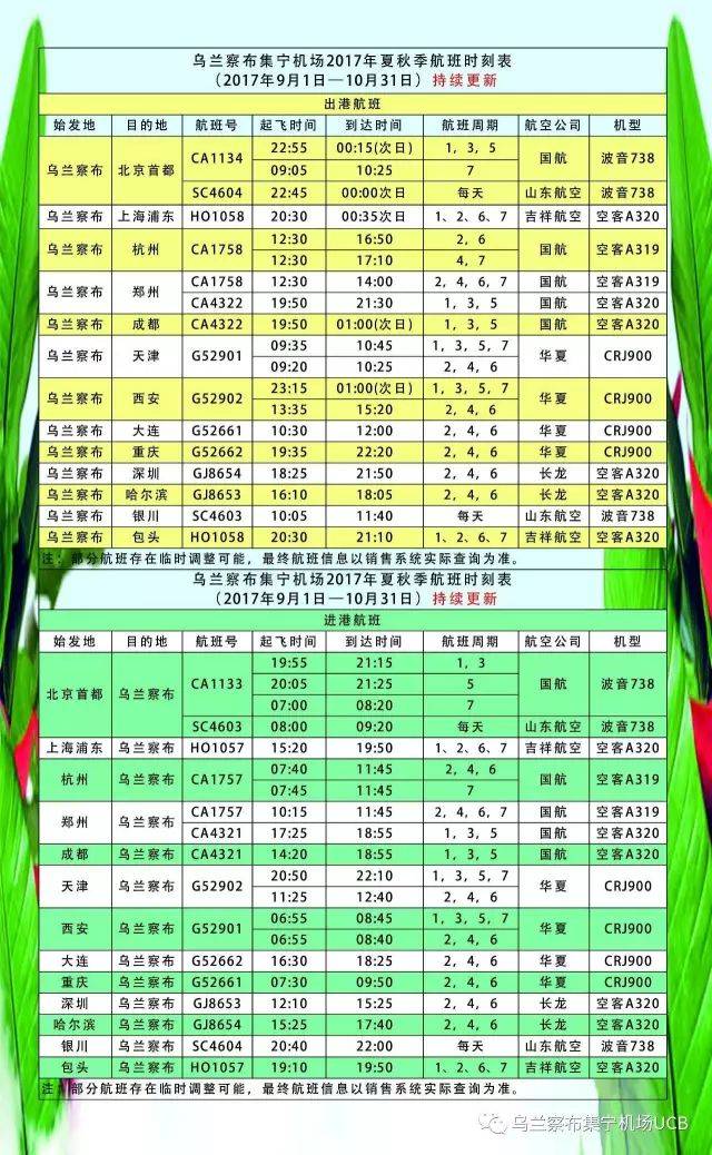 烏蘭察布航班最新時(shí)間，草原與世界的橋梁，飛翔的翅膀啟程時(shí)刻
